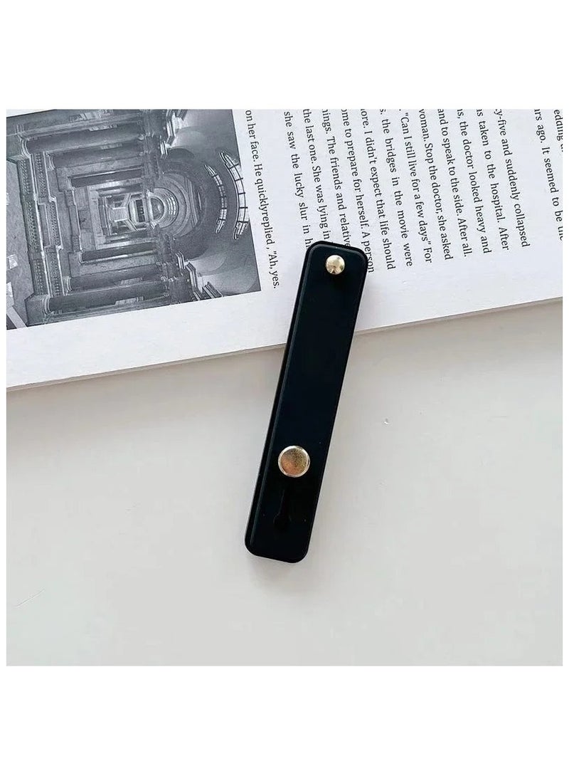 LEEKA Telescopic Phone Grip Holder with Finger Strap – Adjustable Stand for Smartphones in Elegant Black, White, and Blue - Image 3
