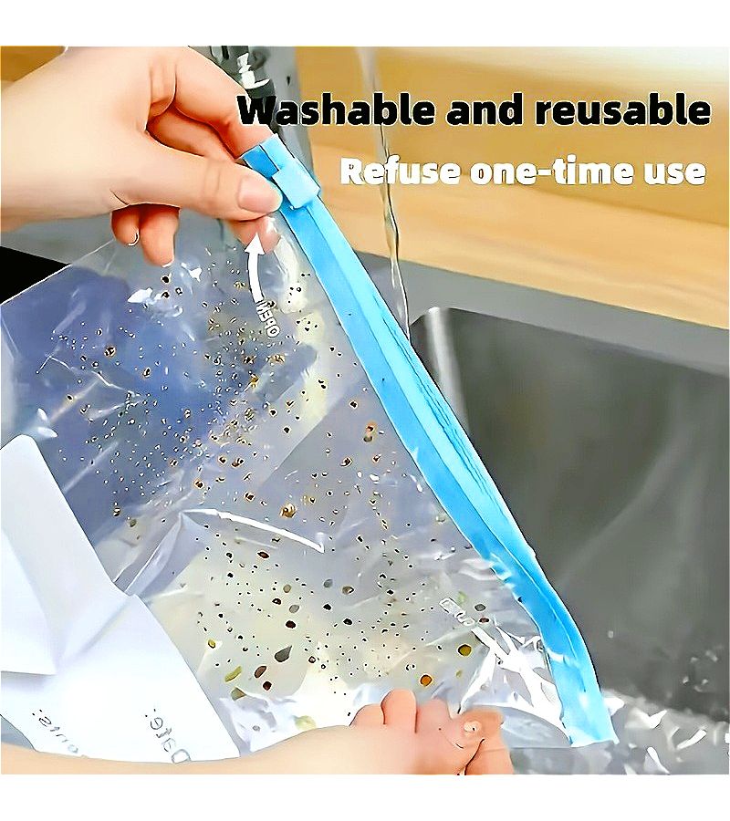 PEEJAA 13 Pieces Classified Ziplock Storage Bags Food Grade Sealing Bags For Fruit Grain Vegetable Meat Kitchen Preservation 4 Large 5 Medium 4 Small - Image 4