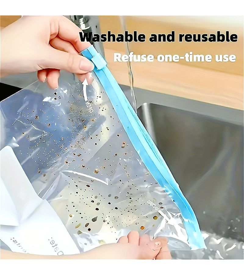 PEEJAA 13 Pieces Classified Ziplock Storage Bags Food Grade Sealing Bags For Fruit Grain Vegetable Meat Kitchen Preservation 4 Large 5 Medium 4 Small - Image 5
