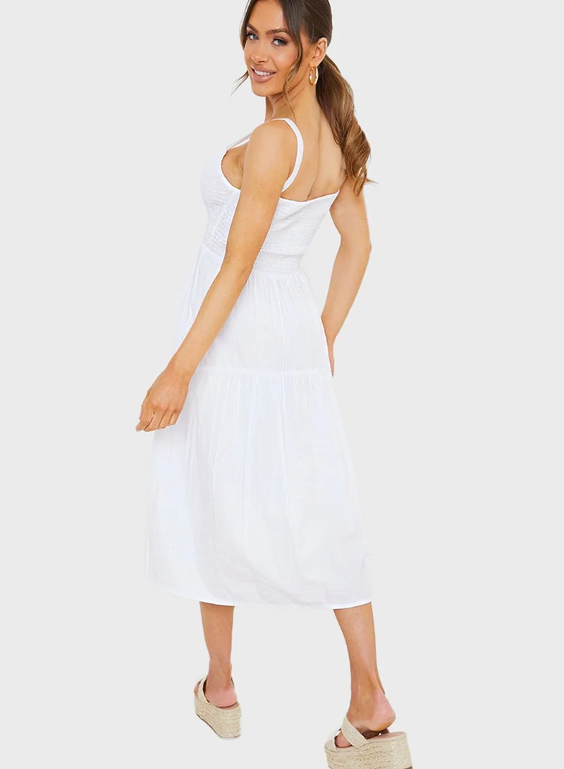 In the style Shirred Midi Dress