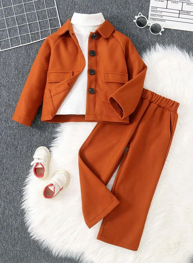 Take Two Solid Pocket Detail Shirt with Pants Set