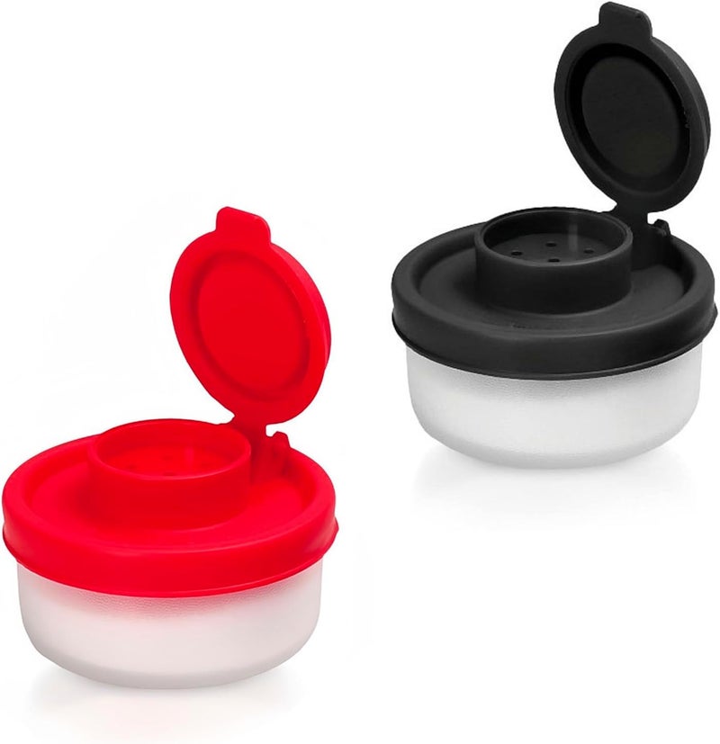 TooWoom Salt and Pepper Shakers with Moisture Proof Lids, Small Spice Dispenser for Sea Salt and Black Pepper, Mini Salt Shakers for Kitchen, Camping, Travel, Picnic and Lunch Boxes - Image 1