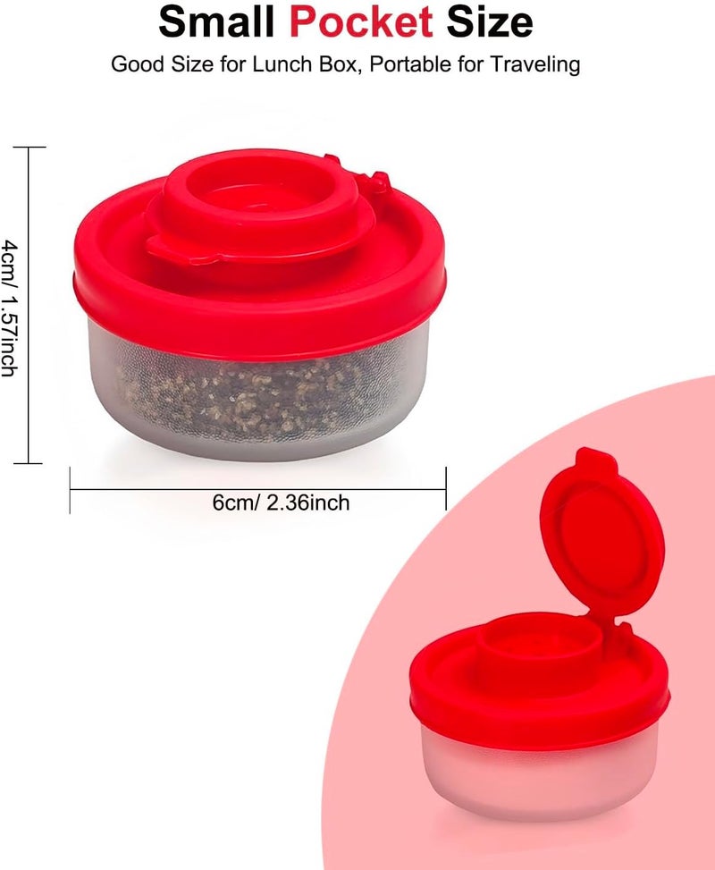 TooWoom Salt and Pepper Shakers with Moisture Proof Lids, Small Spice Dispenser for Sea Salt and Black Pepper, Mini Salt Shakers for Kitchen, Camping, Travel, Picnic and Lunch Boxes - Image 2
