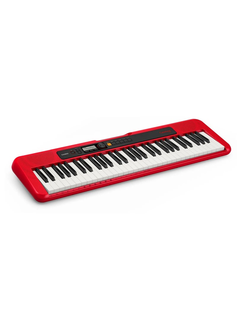 CASIO - CT-S200 Digital Piano Keyboard - Red - 61 Keys - 400 Tones - 77 Rhythms, With Power Adaptor - Image 1