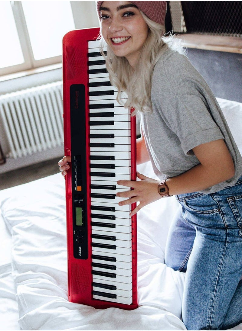 CASIO - CT-S200 Digital Piano Keyboard - Red - 61 Keys - 400 Tones - 77 Rhythms, With Power Adaptor - Image 1