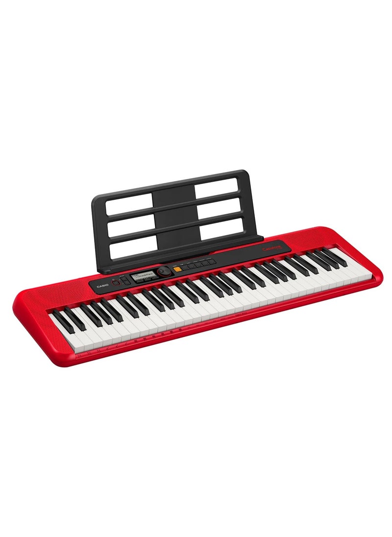 CASIO - CT-S200 Digital Piano Keyboard - Red - 61 Keys - 400 Tones - 77 Rhythms, With Power Adaptor - Image 1