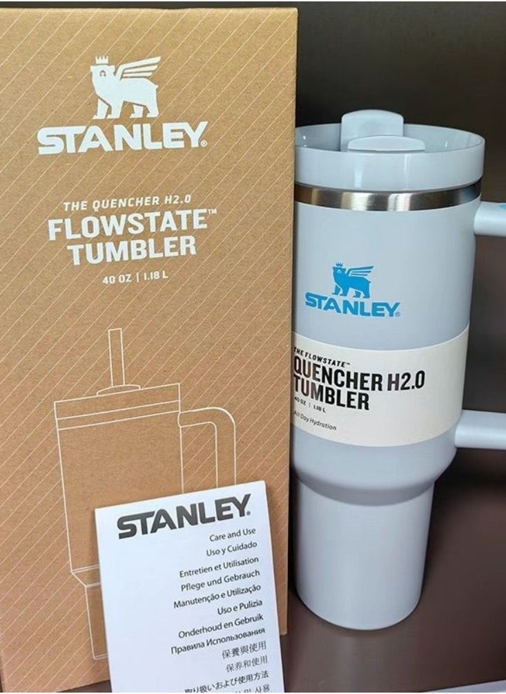 Stanley Quencher H2.0 FlowState Stainless Steel Vacuum Insulated Tumbler with Lid and Straw for Water, Iced Tea or Coffee, Smoothie and More 40oz