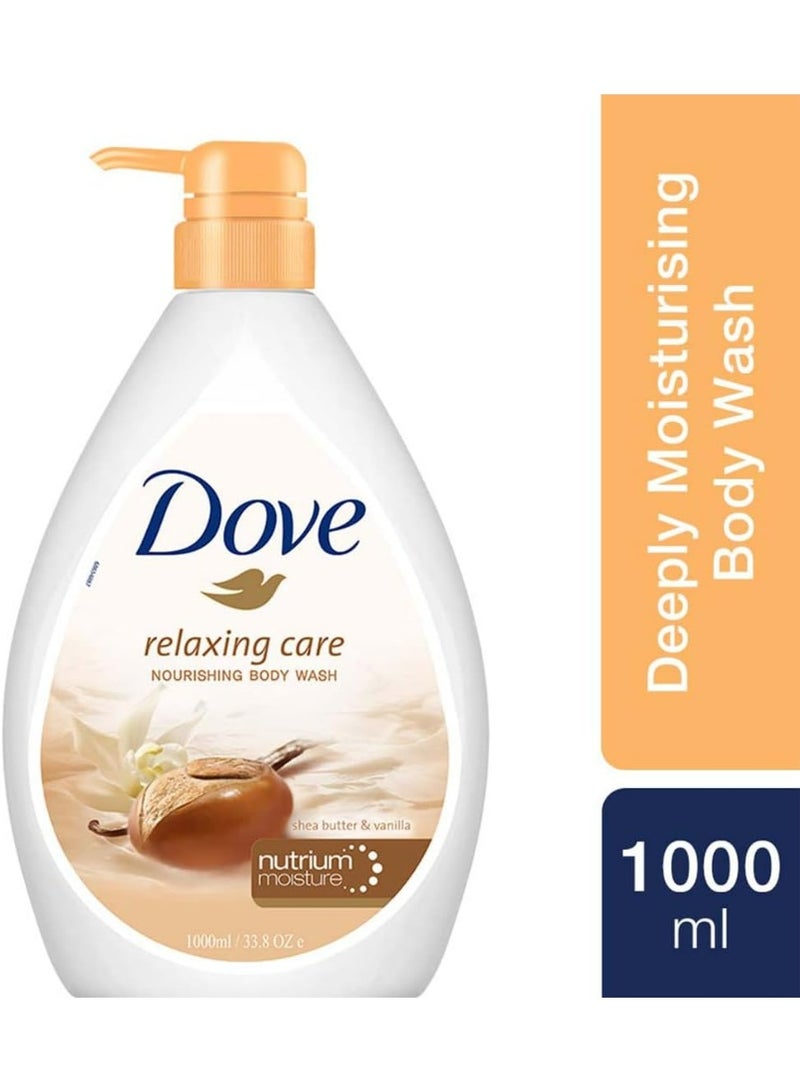 دوف غسول الجسم Dove بزبدة الشيا والفانيليا – ترطيب وتغذية عميقة للبشرة، 1 لتر - Image 2