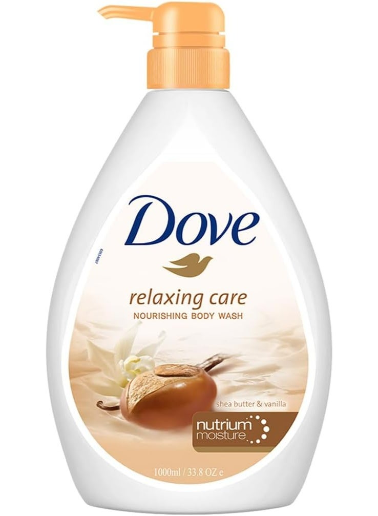 دوف غسول الجسم Dove بزبدة الشيا والفانيليا – ترطيب وتغذية عميقة للبشرة، 1 لتر - Image 1