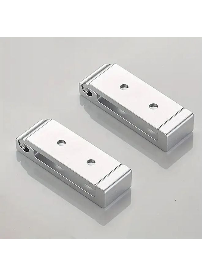 قطعتان من خطاطيف الحائط الفضية الثقيلة القابلة للطي - لا تحتاج لحفر - توفير مساحة لجيم المنزل - Image 1