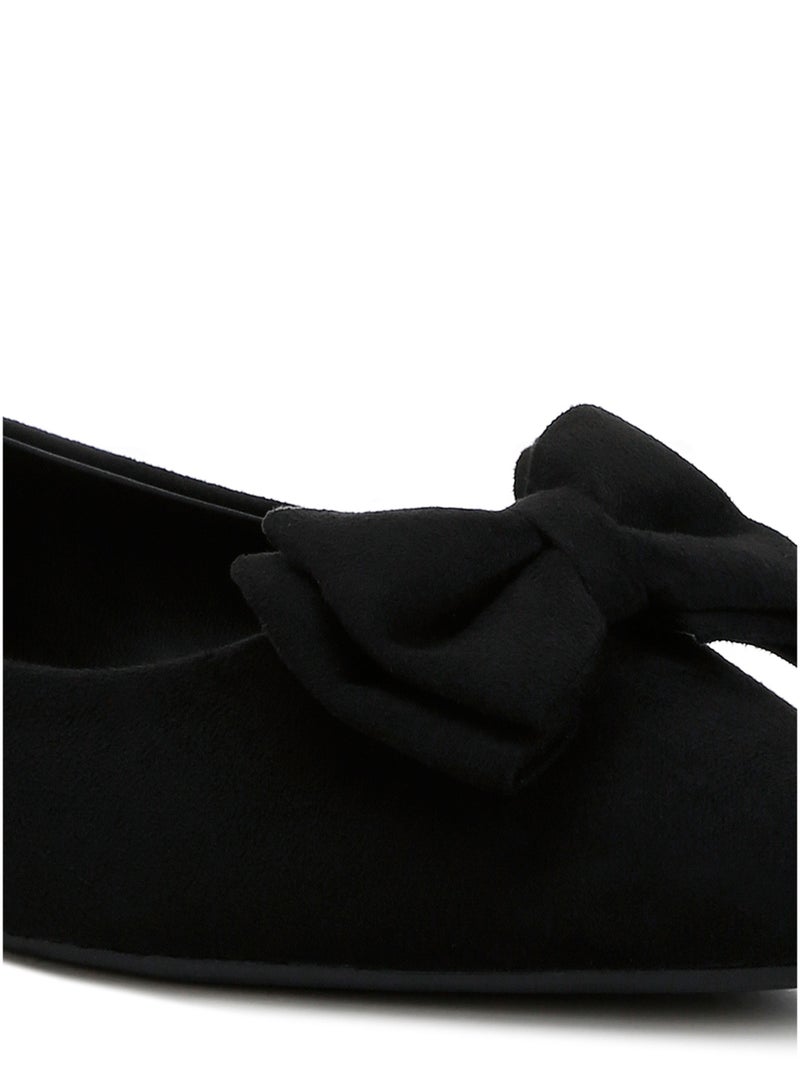 لندن راج حذاء باليرينا من جلد سويدي صغير باللون الأسود - Image 5