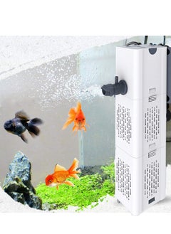 Fish Tank Filter 4-in-1 Internal Aquarium Filter,500-1800L/H Submersible Water Filter Pump Multifunctional Filter Water Pump for Betta, Turtle, Pond Fish, Garden.  (6W 134GPH (500L/H))