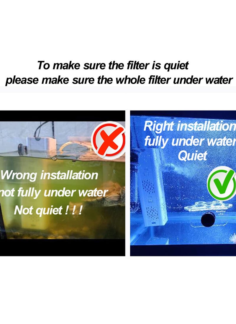 SYOSI - Fish Tank Filter 4-in-1 Internal Aquarium Filter,500-1800L/H Submersible Water Filter Pump Multifunctional Filter Water Pump for Betta, Turtle, Pond Fish, Garden.  (6W 134GPH (500L/H)) - Image 1