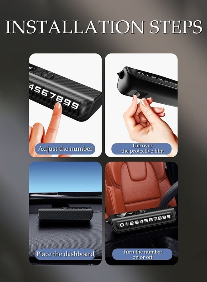 DUNISO بطاقة وقوف السيارات المؤقتة، لوحة رقم الهاتف، تصميم رقم الأسطوانة، حماية من السقوط والشمس، تركيب سهل وقابل للتعديل، للاستخدام في مواقف السيارات وعلى جانب الطريق - Image 3