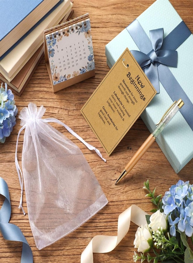 Resholder Handcraft Crystal Pen Gifts for New Beginnings New Chapter Gift Healing Crystal Pen Spiritual Card Organza Bag for Coworker Leaving Job Promotion Protection Anxiety Present for Loved, Gold - Image 2