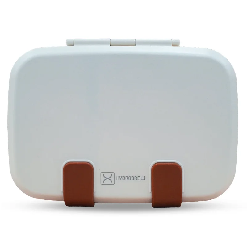 Hydrobrew Hydrobrew Steel Core Bento Stainless Steel Lunch Box – 839ml, 2 Compartment-Ivory Terracotta