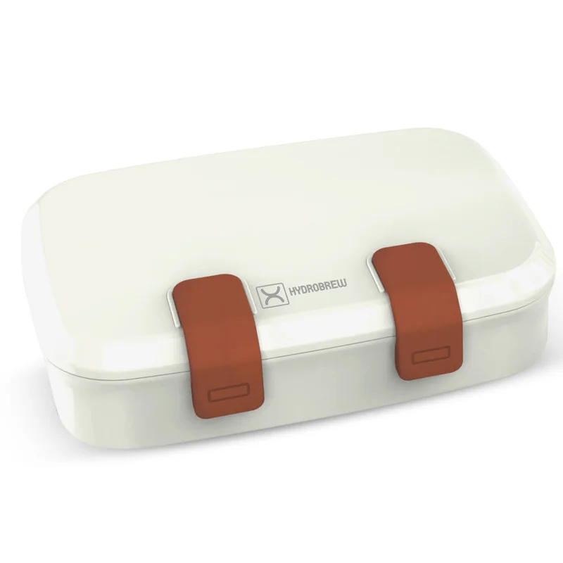 Hydrobrew Hydrobrew Steel Core Bento Stainless Steel Lunch Box – 839ml, 2 Compartment-Ivory Terracotta