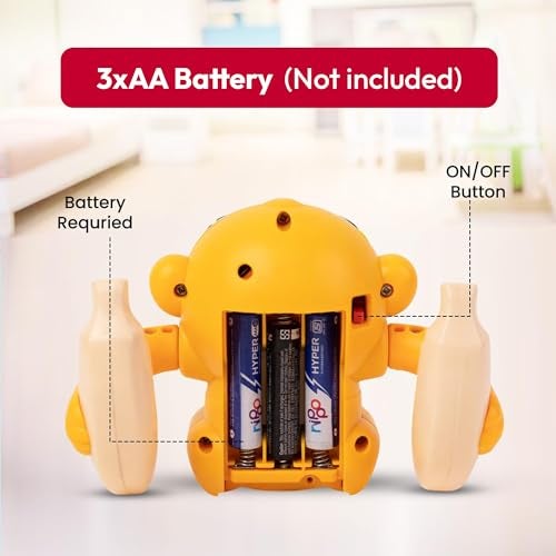 StarAndDaisy Uonibaby by StarAndDaisy Baby Dancing Monkey Toy with 360 Degree Rotation, Clap Activated Music and LED Lights | Interactive Learning Toy for Babies Toddlers Kids Boys Girls -Yellow - Image 5