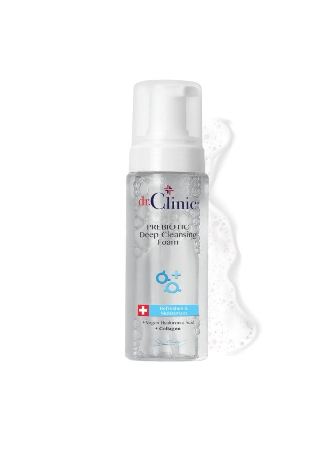 dr.Clinic DR. CLINIC | Prebiotic Face Wash for All Skin Types | Gentle Foaming Cleanser with Hyaluronic Acid & Panthenol | Hydrating Daily Facial Wash for Men & Women | 160ml - Image 1