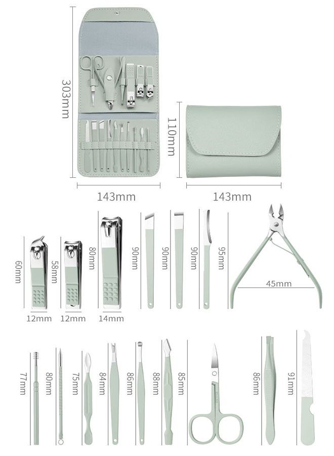 ZCM-HAPPY 16-Piece Manicure and Pedicure Set, Nail Clippers Cuticle Scissors Manicure Knife Manicure Tools - Image 4