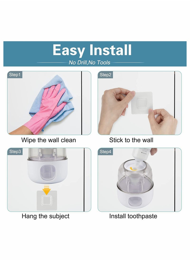 Toothpaste Dispenser, Wall Mounted Hands Free Toothpaste Squeezer