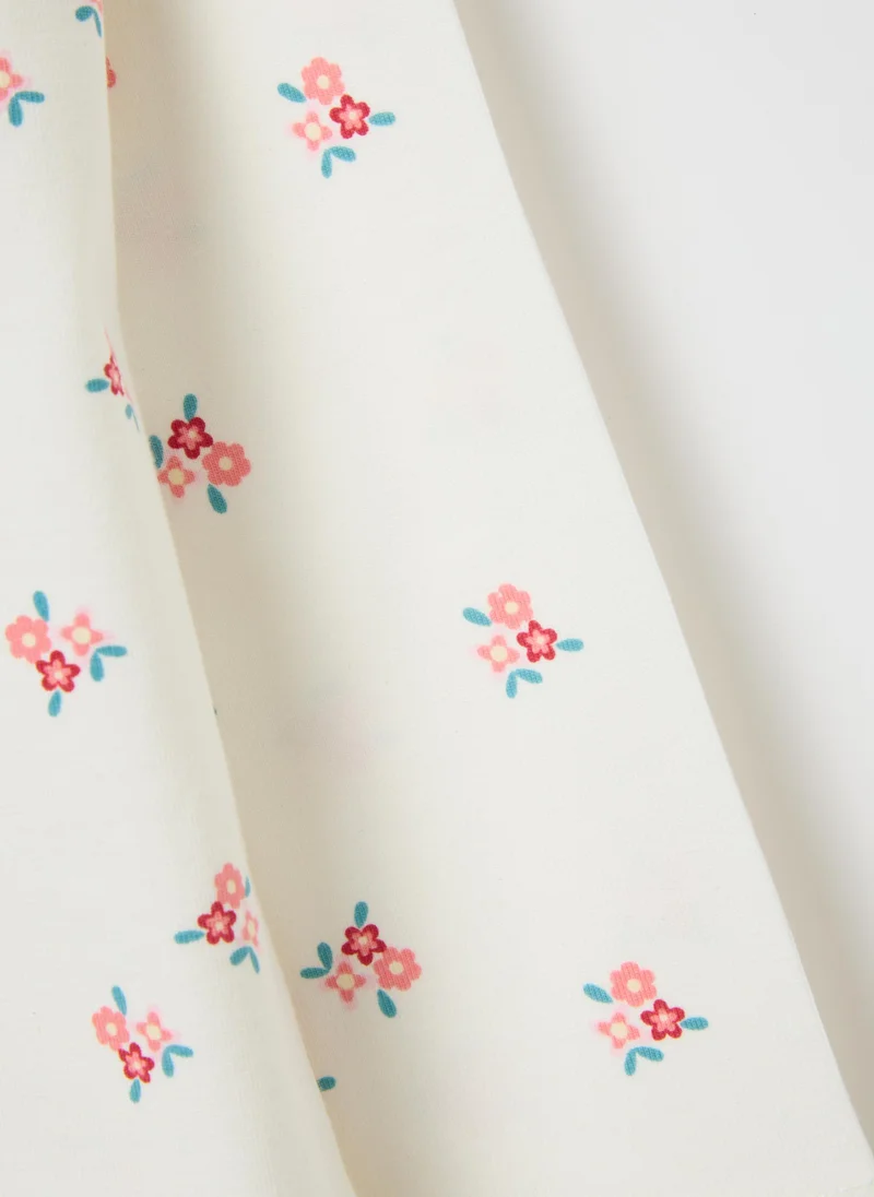 او في اس GIRLS' WHITE STRETCH COTTON POLO REGULAR FIT