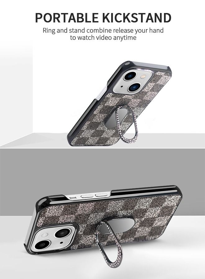 GROIC IPhone 14 Case 6.1 Inch,Sparkle Diamond Cover Slim Protective Case,Back Case & Ring Stand + Camera Lens Protector IPhone 14 Cover - Image 5