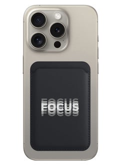 Magnetic Wallet, Compatible with MagSafe Wallet, for iPhone Wallet, for iPhone 16/15/14/13/12 Series, Not for iPhone 13/12 mini, 3 Card Holder, Vegan Leather, Black - Focus