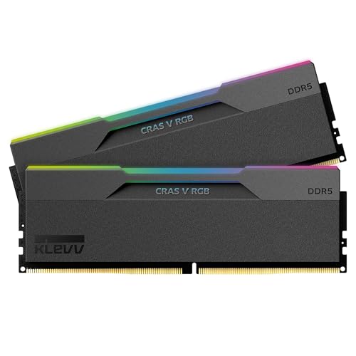 KLEVV CRAS V RGB DDR5 32GB 2x16GB 6400MHz CL30 SK Hynix ADie 135V Gaming Desktop Ram Memory XMP 30 AMD Expo Ready Black KD5AGUA8064B300G - Image 1