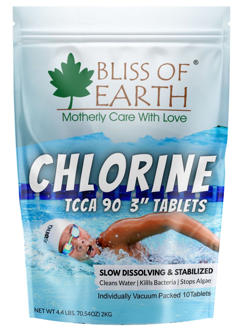 Bliss of Earth Japanese Chlorine Tablets Size for Clean & Clear Swimming Pool Kills Bacteria & Stops Algae Pool Disinfectant 10 Chlorine Tablets 10x200gm - pzsku/Z8BAEF0950318E3DACABAZ/45/_/1660911818/940dd5f8-092e-40c2-b57f-65eb41770748