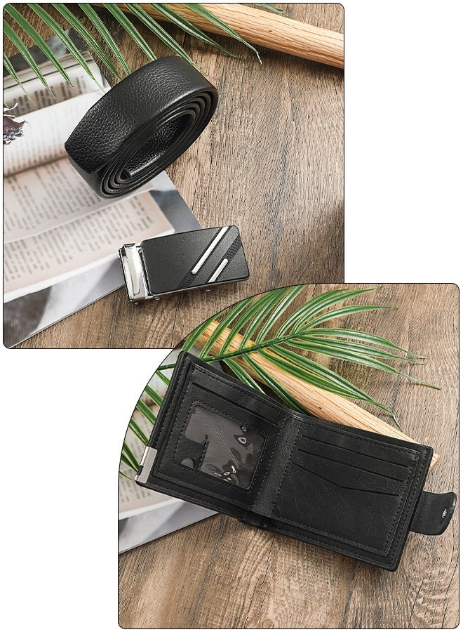 DUNISO مجموعة هدايا ساعة للرجال 5 قطع، مجموعة هدايا فاخرة للأعمال، مجموعة ساعات كوارتز بحزام جلد أنيق، هدية للزوج، الأب، التخرج، عيد الميلاد، الأصدقاء، المعلم، الطالب - Image 4