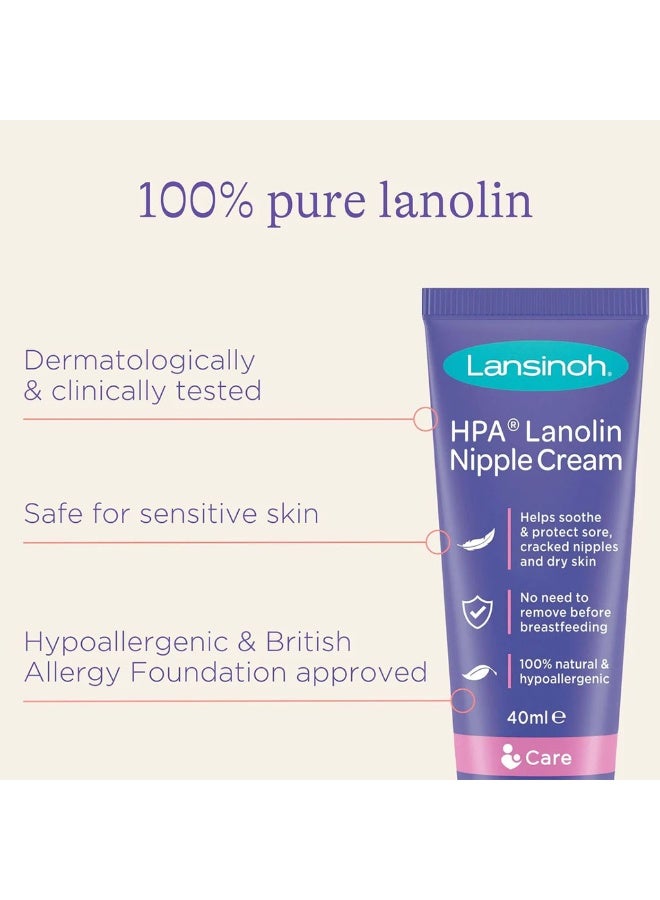 Lansinoh 100% Hpa Lanolin Nipple Cream For Sore Nipples And Dry Cracked Skin 40 ML - Image 1