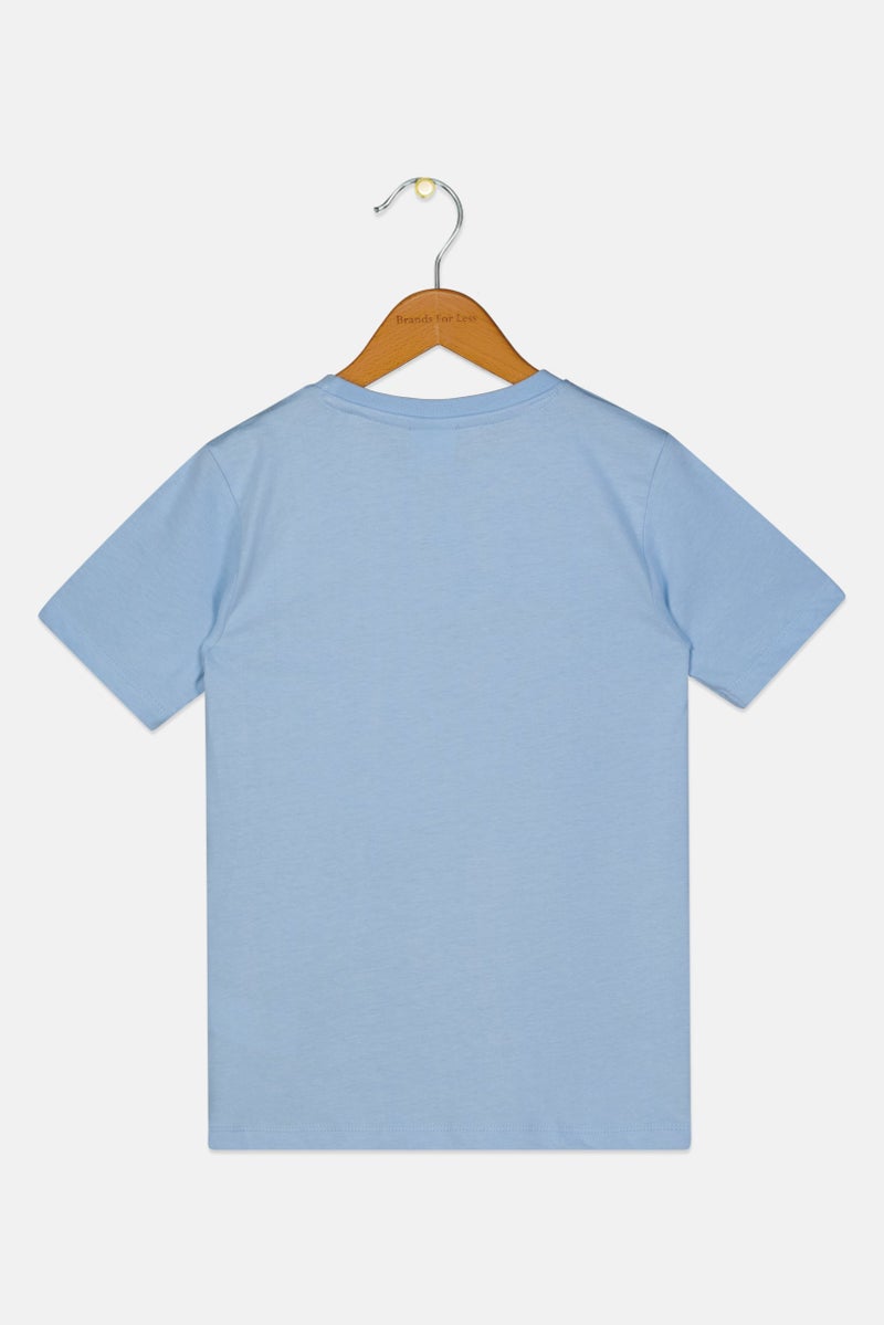 Disney Kids Boy Crew Neck Short Sleeve Mickey Mouse Print T-Shirt, Sky Blue - Image 3