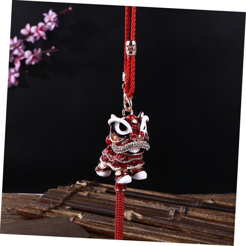 SUPVOX Chinese Style Waking Lion Keychain Lucky Car Charm Pendant Creative Holiday Gift - Image 3