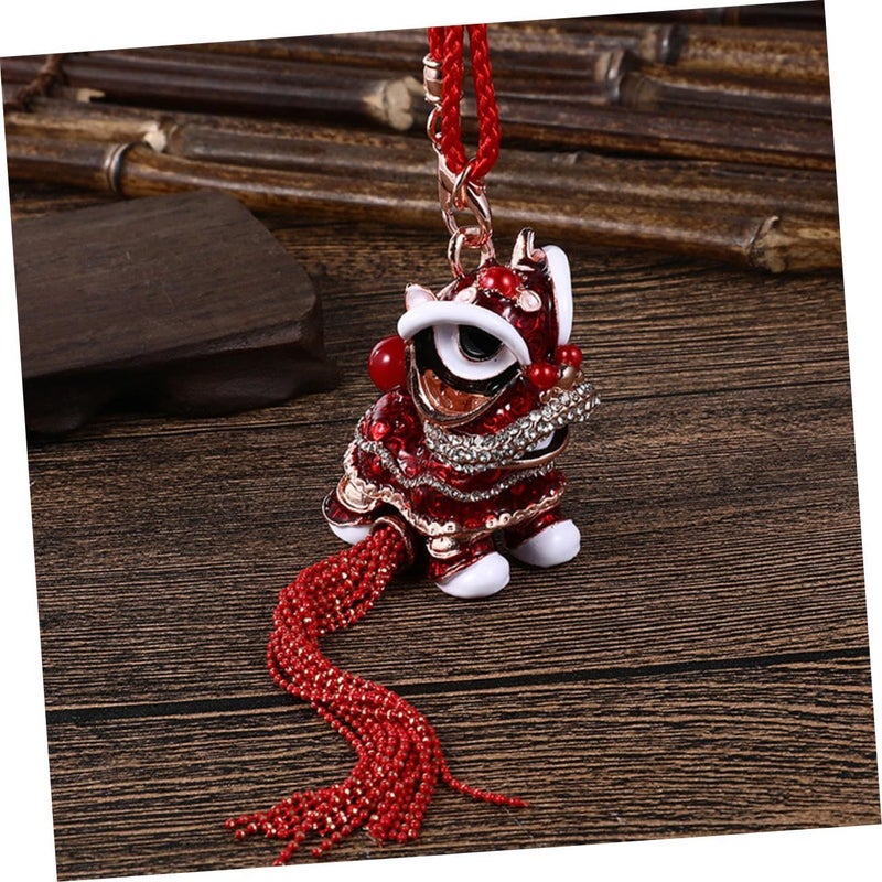 SUPVOX Chinese Style Waking Lion Keychain Lucky Car Charm Pendant Creative Holiday Gift - Image 2