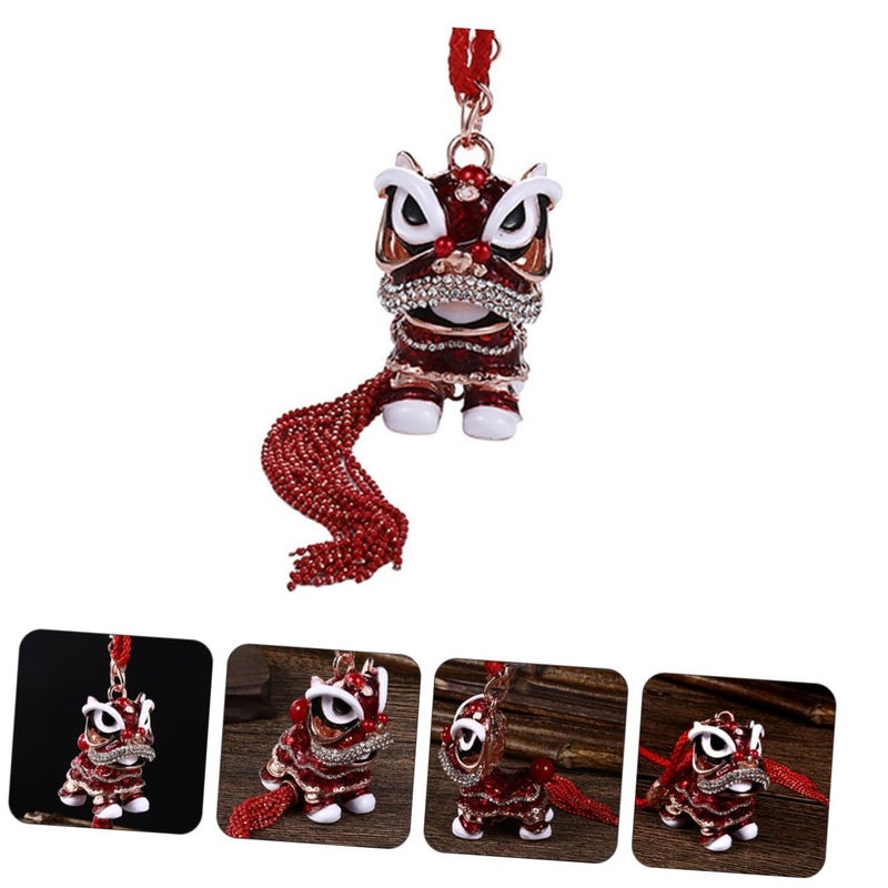 SUPVOX Chinese Style Waking Lion Keychain Lucky Car Charm Pendant Creative Holiday Gift - Image 5