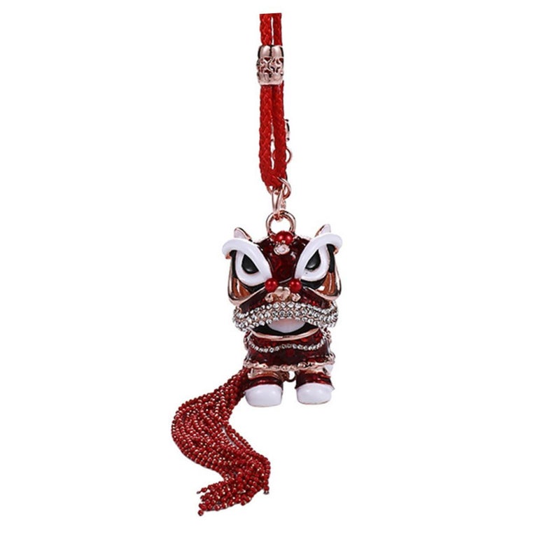 SUPVOX Chinese Style Waking Lion Keychain Lucky Car Charm Pendant Creative Holiday Gift - Image 1