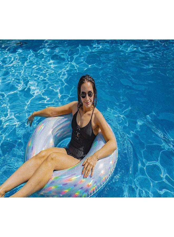 PoolCandy Jumbo Pool Tube, 42", Holographic - Image 3