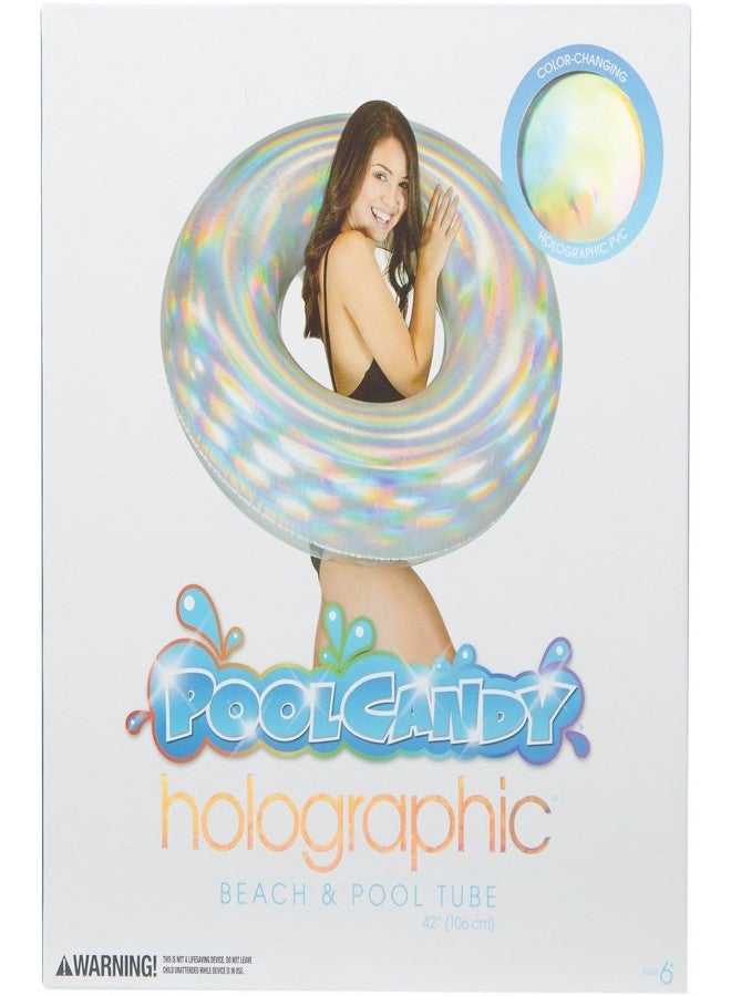 PoolCandy Jumbo Pool Tube, 42", Holographic - Image 4