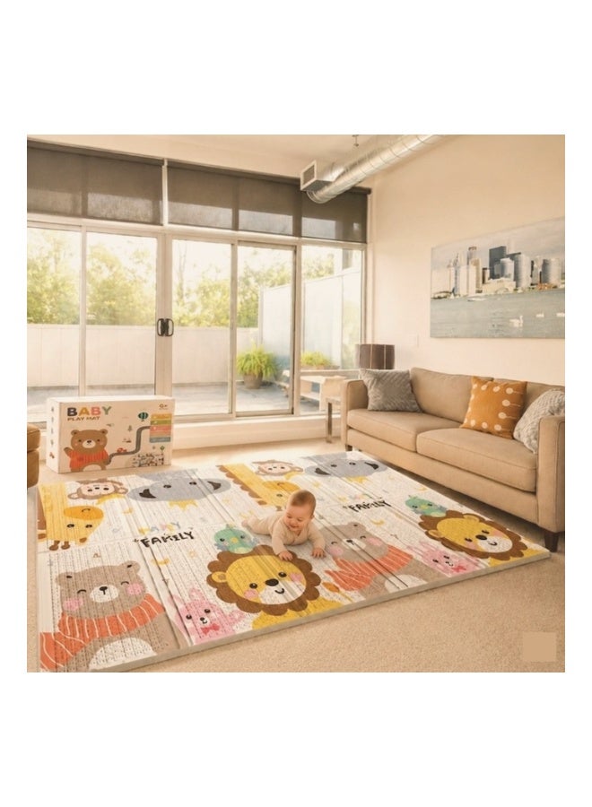 حصيرة لعب للأطفال  200*180 cm بوصة - حصيرة أرضية كبيرة جدًا قابلة للطي من فوم XPE، مزدوجة الجوانب، مقاومة للماء، آمنة وسميكة للزحف، مناسبة للرضّع والأطفال، للاستخدام الداخلي والخارجي - Image 1