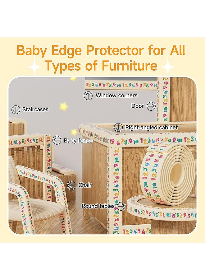 MXN 6.5ft Baby Proofing Edge & Corner Guard Protector Set, Edge Safety Bumpers, Baby Proofing Foam, Safety Furniture Bumper Protectors, Baby Proof Corners for Furniture Tables, 2M Edges & 10-piece Foam Corners - Image 3