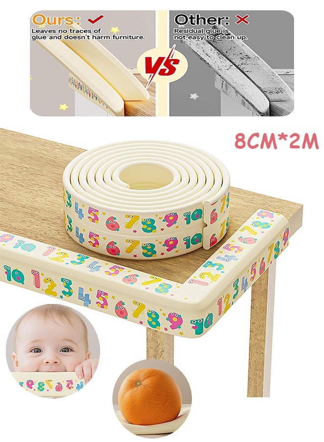MXN 6.5ft Baby Proofing Edge & Corner Guard Protector Set, Edge Safety Bumpers, Baby Proofing Foam, Safety Furniture Bumper Protectors, Baby Proof Corners for Furniture Tables, 2M Edges & 10-piece Foam Corners - Image 1