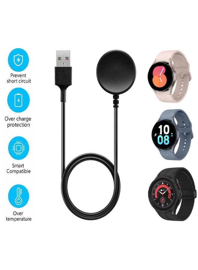 بشكل مختصر كبل شحن سريع بطول 1 متر/3.3 قدم مقبس USB لشحن سтайلز ستار جالاكسي واتش 8/8 كلاسيك/الترا/7/FE/6/5/4 بحجوم 40ملم و44ملم، 6/4 كلاسيك بحجوم 43ملم و47ملم/42ملم و46ملم، و5 برو بحجم 45ملم - Image 1