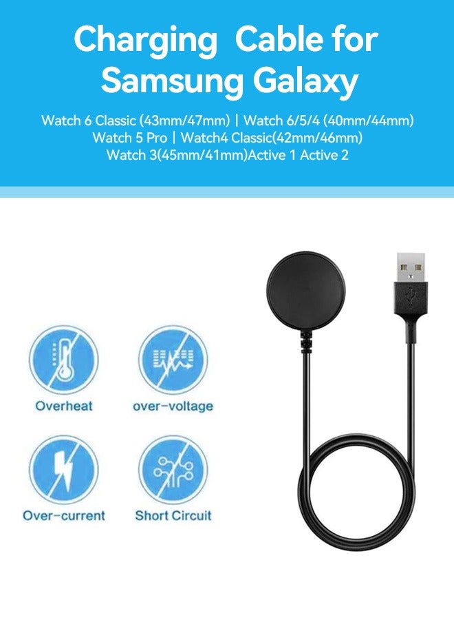 بشكل مختصر كبل شحن سريع بطول 1 متر/3.3 قدم مقبس USB لشحن سтайلز ستار جالاكسي واتش 8/8 كلاسيك/الترا/7/FE/6/5/4 بحجوم 40ملم و44ملم، 6/4 كلاسيك بحجوم 43ملم و47ملم/42ملم و46ملم، و5 برو بحجم 45ملم - Image 4