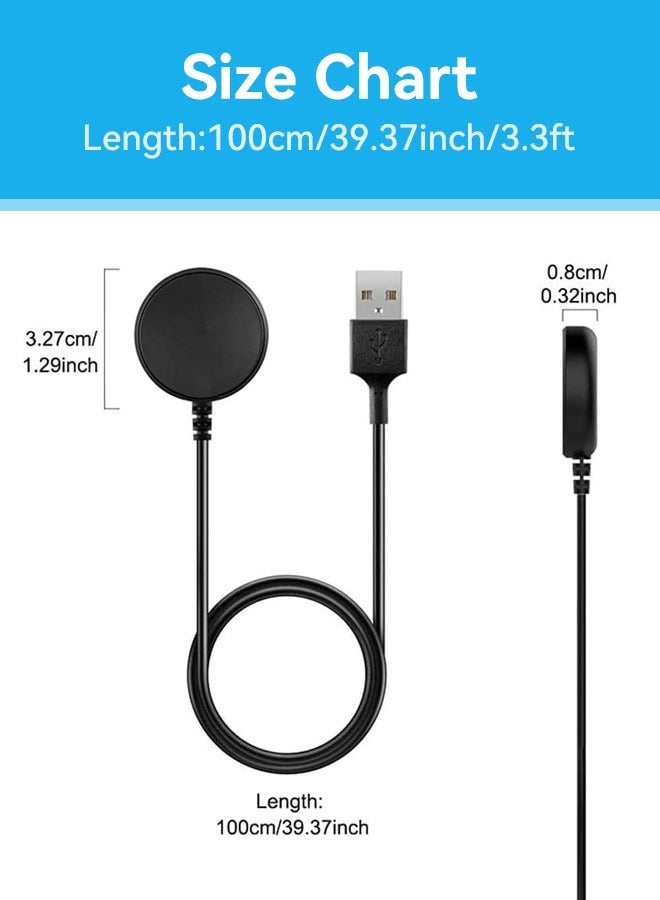 بشكل مختصر كبل شحن سريع بطول 1 متر/3.3 قدم مقبس USB لشحن سтайلز ستار جالاكسي واتش 8/8 كلاسيك/الترا/7/FE/6/5/4 بحجوم 40ملم و44ملم، 6/4 كلاسيك بحجوم 43ملم و47ملم/42ملم و46ملم، و5 برو بحجم 45ملم - Image 2