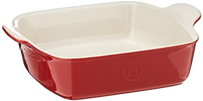 Emile Henry Made In France HR Modern Classics Square Baking Dish 8 x 8" / 2 Qt, Red