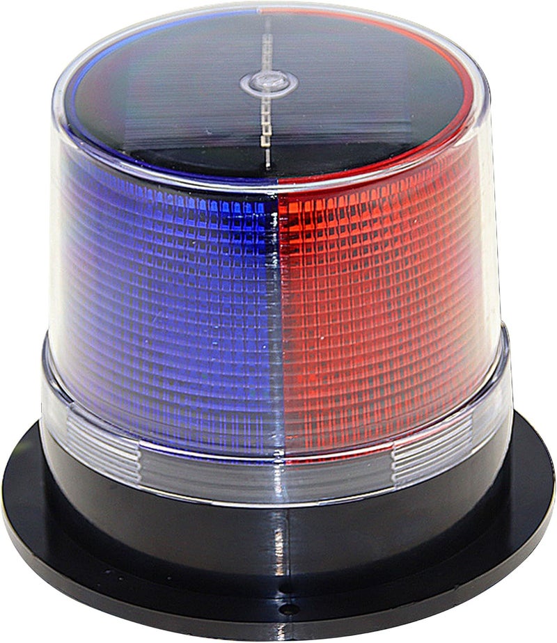 risoon Solar Strobe Warning Safety Flashing Light/Ceiling Strobe Light, with Strong Magnetic Base Waterproof for Construction, Traffic, Factory, Crane Tower, Boat Navigation (New Red+Blue) - Image 1