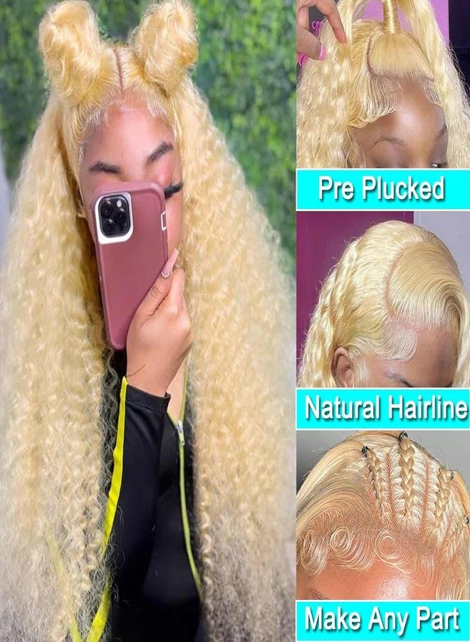 WPPIKK 613 Lace Front Wig Human Hair 180 Density Blonde Wig Human Hair Wet and Wavy Wigs for Black Women Glueless HD Lace Frontal Wigs (22 Inch) - Image 3