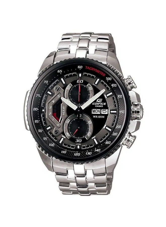 Casio Edifice EF-558D-1AV Men’s Chronograph Watch – Black Dial, Silver Stainless Steel Bracelet, Quartz Movement - Image 1