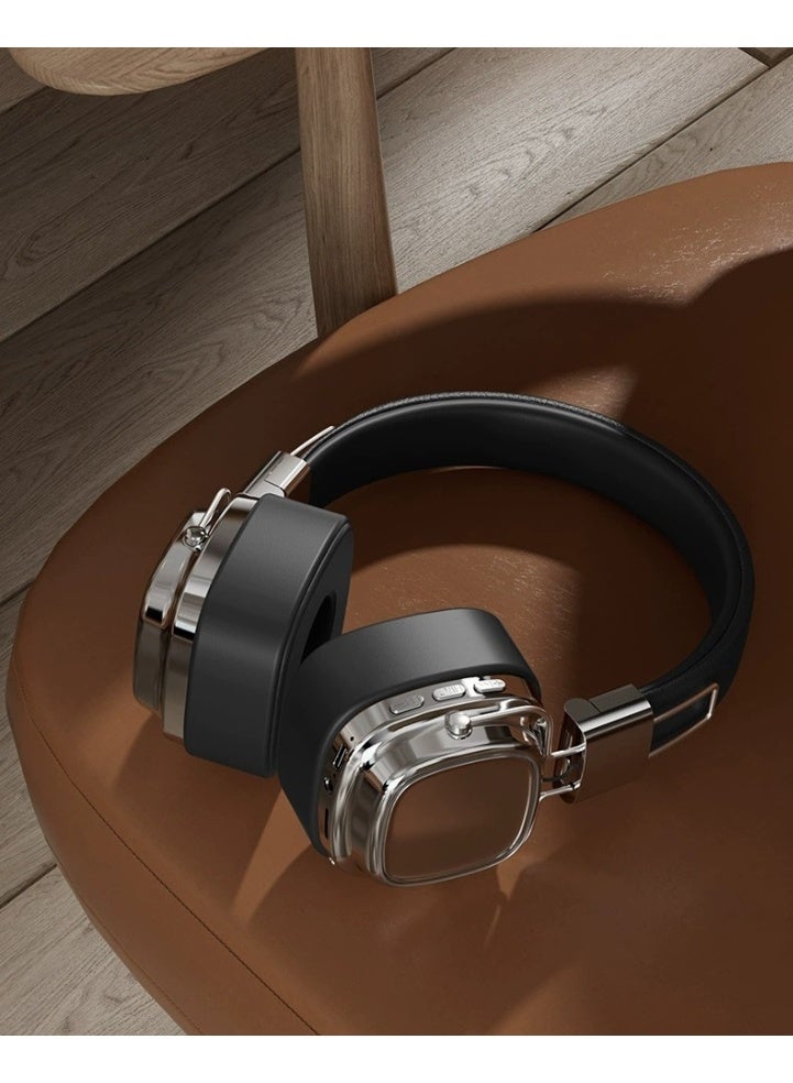 CR8 Wireless Bluetooth Headset - 2025 On-Ear & Over-Ear Headphones with Microphone, Bluetooth 5.3, Foldable DJ Stereo Sound, Gaming & Sports Compatible ( Black) - Image 4